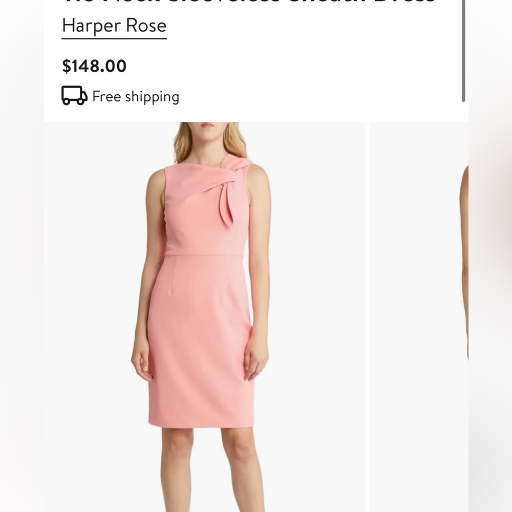 Harper RoseTie Neck Sleeveless Sheath Dress